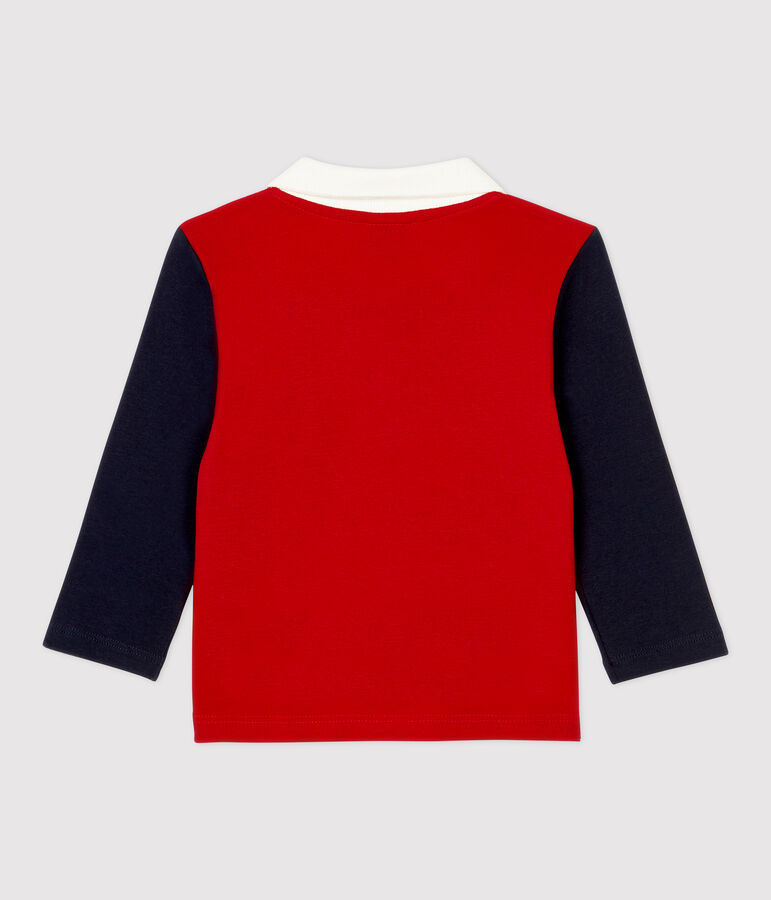Babies' Cotton Polo Shirt red/blue